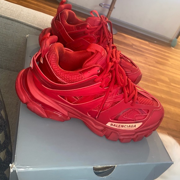 Red Balenciaga Track Sneakers - Picture 6 of 14